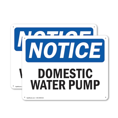 Signmission Domestic Water Pump, 24 in W x Rectangle, Plastic OS-2PACK-NS-P-1824-L-11450